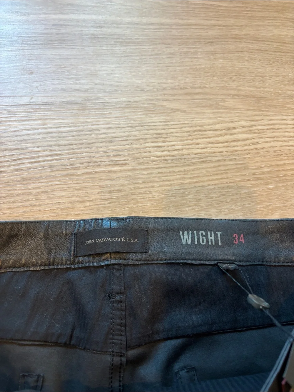 NWT John Varvatos Men’s 34x32 Sheep Leather Jeans Black Pants Designer New